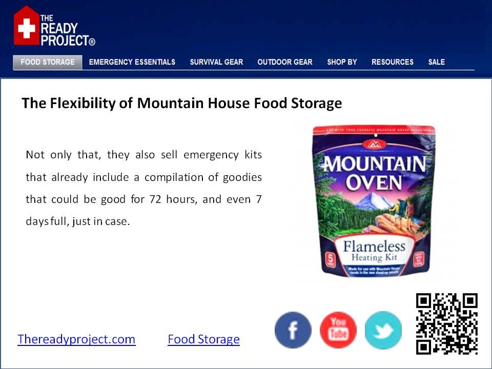 Mountain House Food Storage Flexible product for Survival (c) readyprojects2012 mountain house food storage
