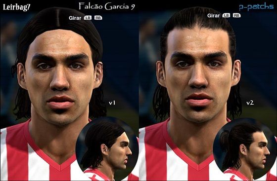 Falcao Hair Face PES 2013 Atletico Madrid
