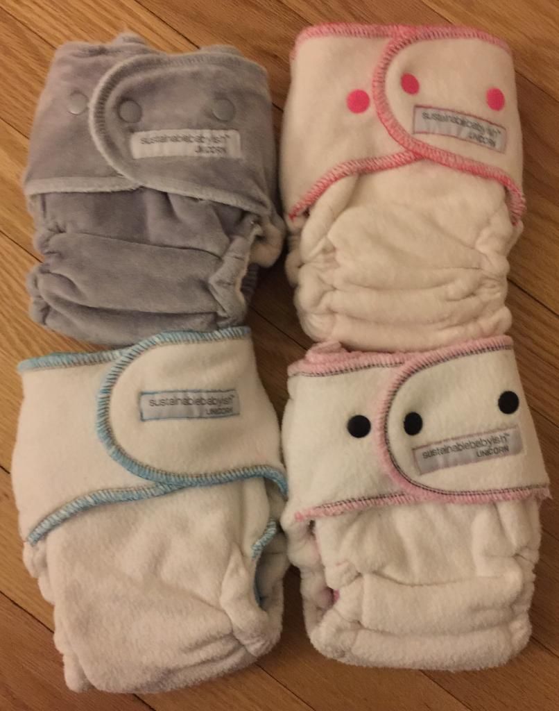 Sloomb unicorn diapers size 2 lot and one snapless multi. Free shipping!