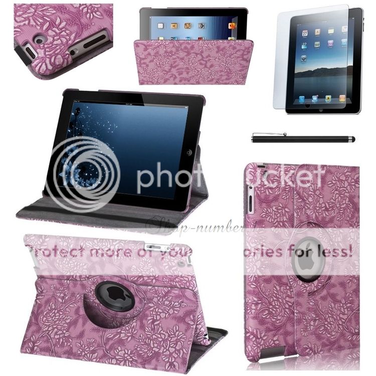 Schutz Hülle iPad 2 4 3 +Folie 360° Leder Tasche Smart Cover Case