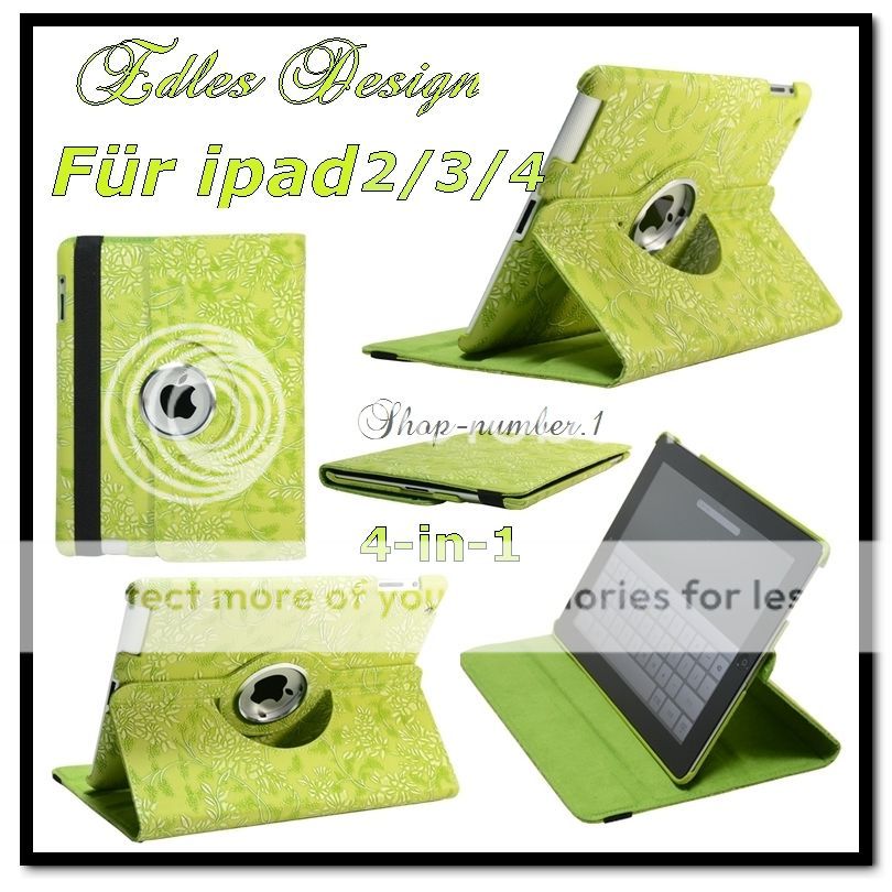 Schutz Hülle iPad 2 & 3 +Folie 360° Leder Tasche Smart Cover Case