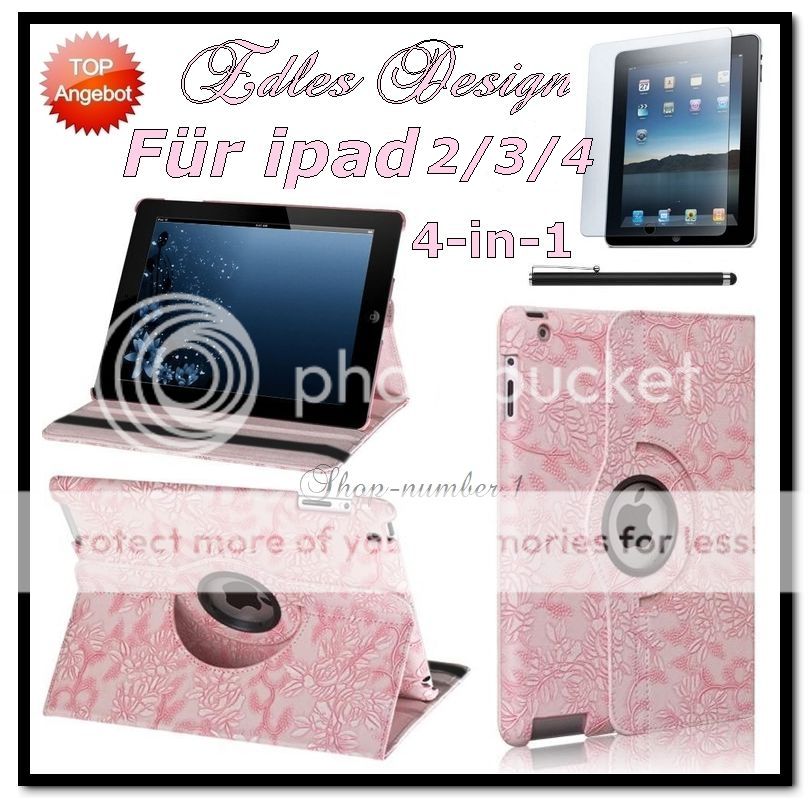 Schutz Hülle iPad 2 & 3 +Folie 360° Leder Tasche Smart Cover Case