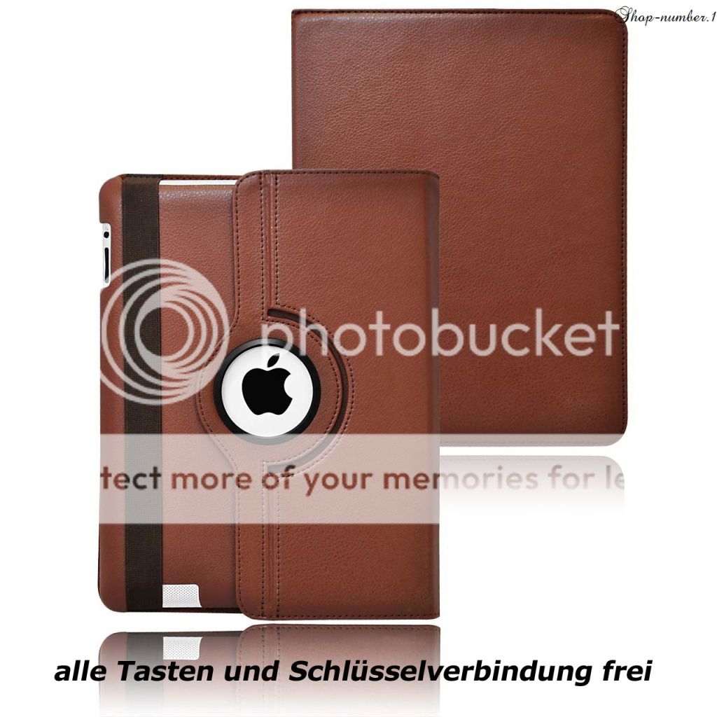 iPad 3 & 2 LederTasche 360° +SchutzFolie +Stift SmartCover Schutz